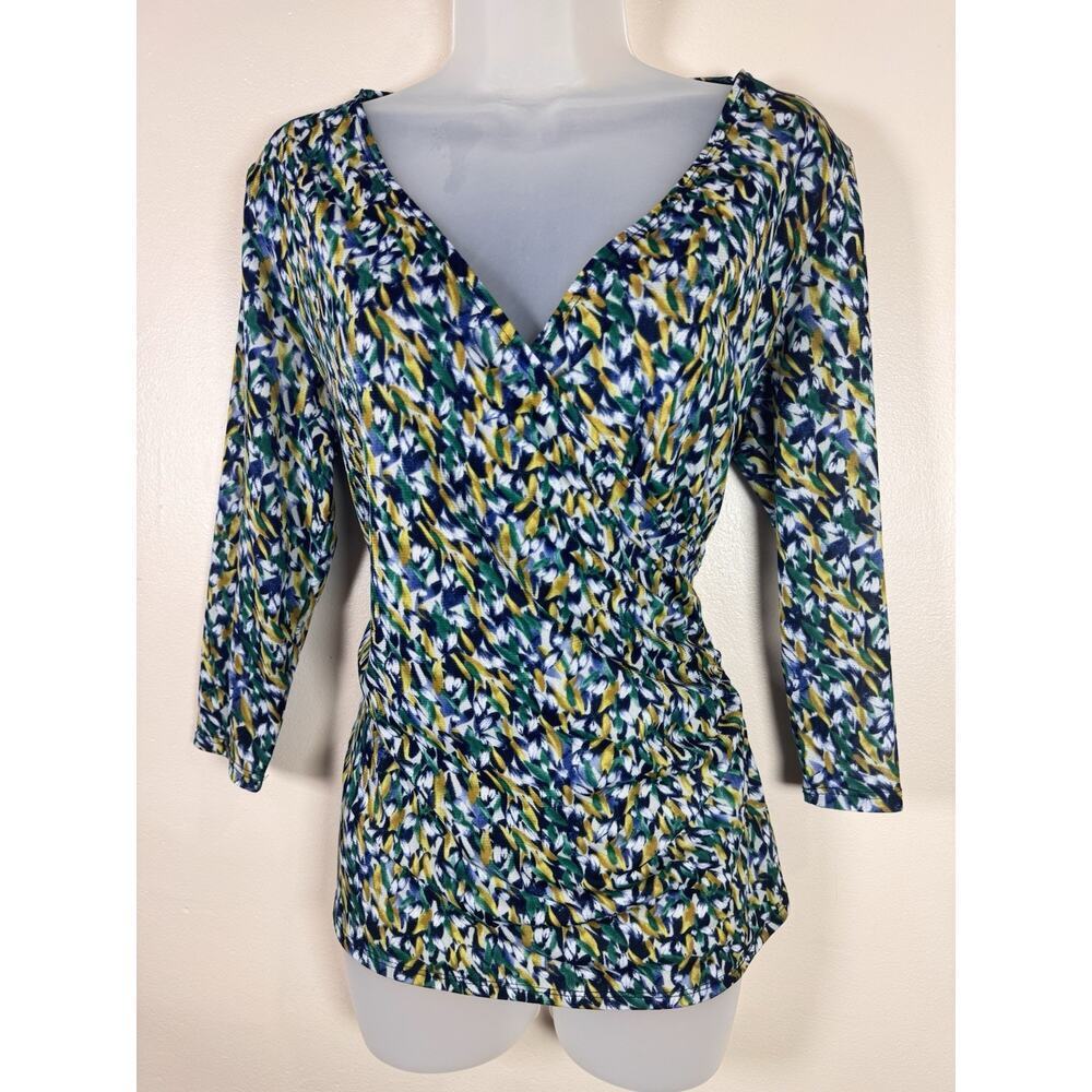 Covington Womens Blouse Babydoll Top Mesh Y2K 90s Phoebe Friends V Neck L